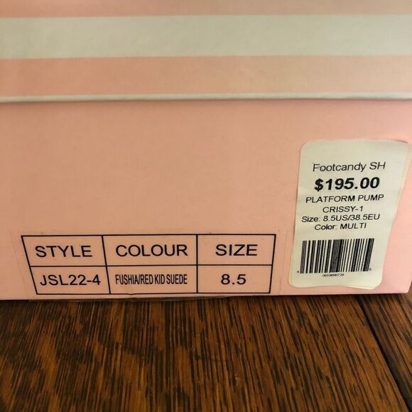 NEW Footcandy Crissy Fuchsia, Red & Blue Suede Barbiecore Y2K Platform Heels NIB - Picture 14 of 15